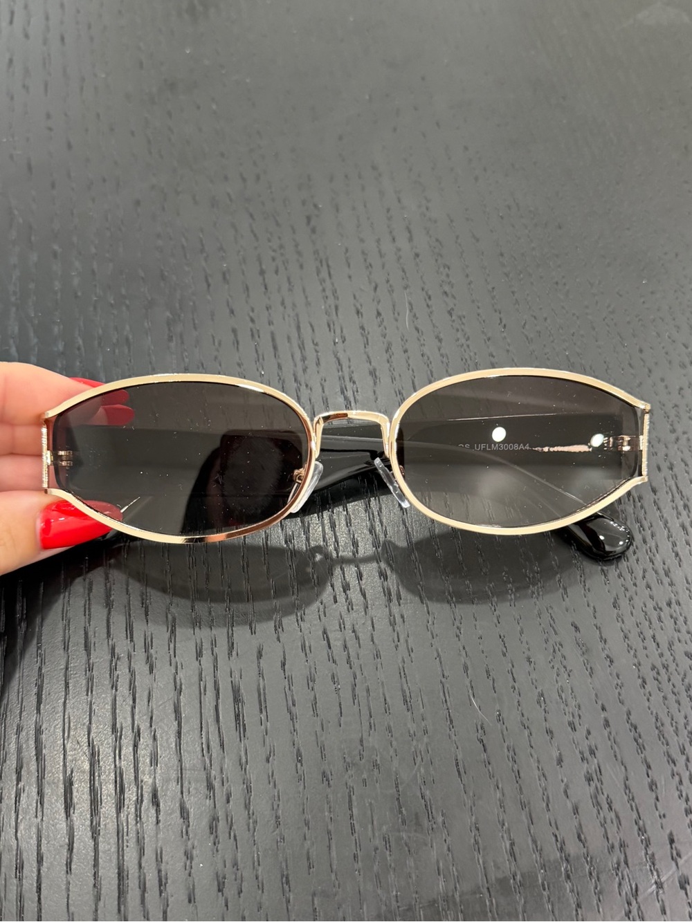 Fashion Nova Gold Frame Sunglasses with Black Lenses